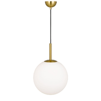 BALLY 1lt 30cm Opal Glass Ball Flex Pendant