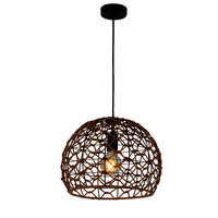 CANAMO 1lt Natural Hemp Rope & Black Hardware Dome Pendant