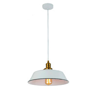 CEREMA 1lt Metal Dome Pendant with Antique Brass & Black Highlight