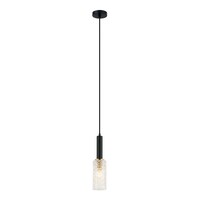 CLEO 1lt Oblong Glass with Brass Highlight Flex Pendant