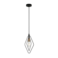 CONTOUR 1lt Wire Diamond with Antique Brass Highlight Flex Pendant