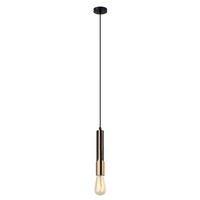 GOLDA 1lt Vertical Antique Brass Plate Tube Flex Pendant (globe not included)