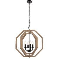 INDIO 4lt Wood/Iron Chain Pendant