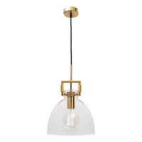 JEAN 1lt Clear Glass Metal Flex Pendant 