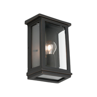 MADRID 1lt Small Clear Bevilled Glass Exterior Wall Light