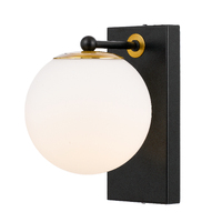 MARSTEN 1lt 25w Opal Glass Sphere Wall Light