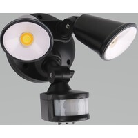 DEFENDER 2lt 2 x 10w Tricolour Poly Carb Floodlight with Sensor 