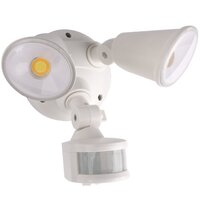 DEFENDER 2lt 2 x 10w Tricolour Poly Carb Floodlight with Sensor 