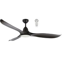 WAVE 1500mm 18w Tricolour LED 3 Blade ABS Ceiling Fan with Remote