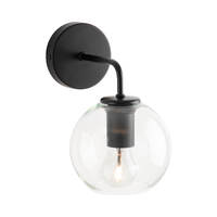 SYLVIA 1lt Metal & Clear Glass Wall Light