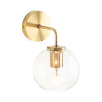 SYLVIA 1lt Metal & Clear Glass Wall Light