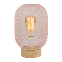 TILDA 1lt Mesh Table Lamp with Timber Base