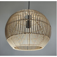 P2121 1lt Round Rattan Flex Pendant