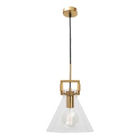 PIERRE 1lt Clear Glass Metal Flex Pendant 