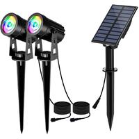 Solar 2lt RGB & Warm White IP65 Garden Light Kit