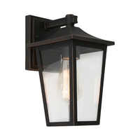 YORK 1lt Clear Glass Exterior Wall Light