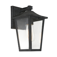 YORK 1lt Clear Glass Exterior Wall Light