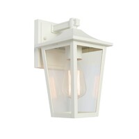 YORK 1lt Clear Glass Exterior Wall Light